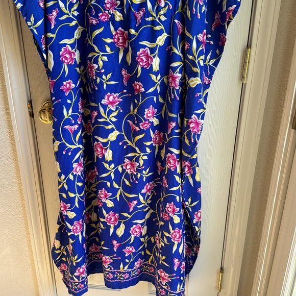 NWT ANA & ROSE BLUE/PINK/YELLOW FLORAL CAFTAN ONE SIZE - Picture 7 of 7